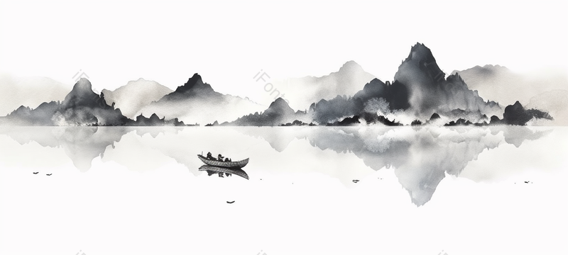 新中式水墨风山水渲染背景图,插画/手绘图,插画/手绘图库,插画/手绘图下载,插画/手绘